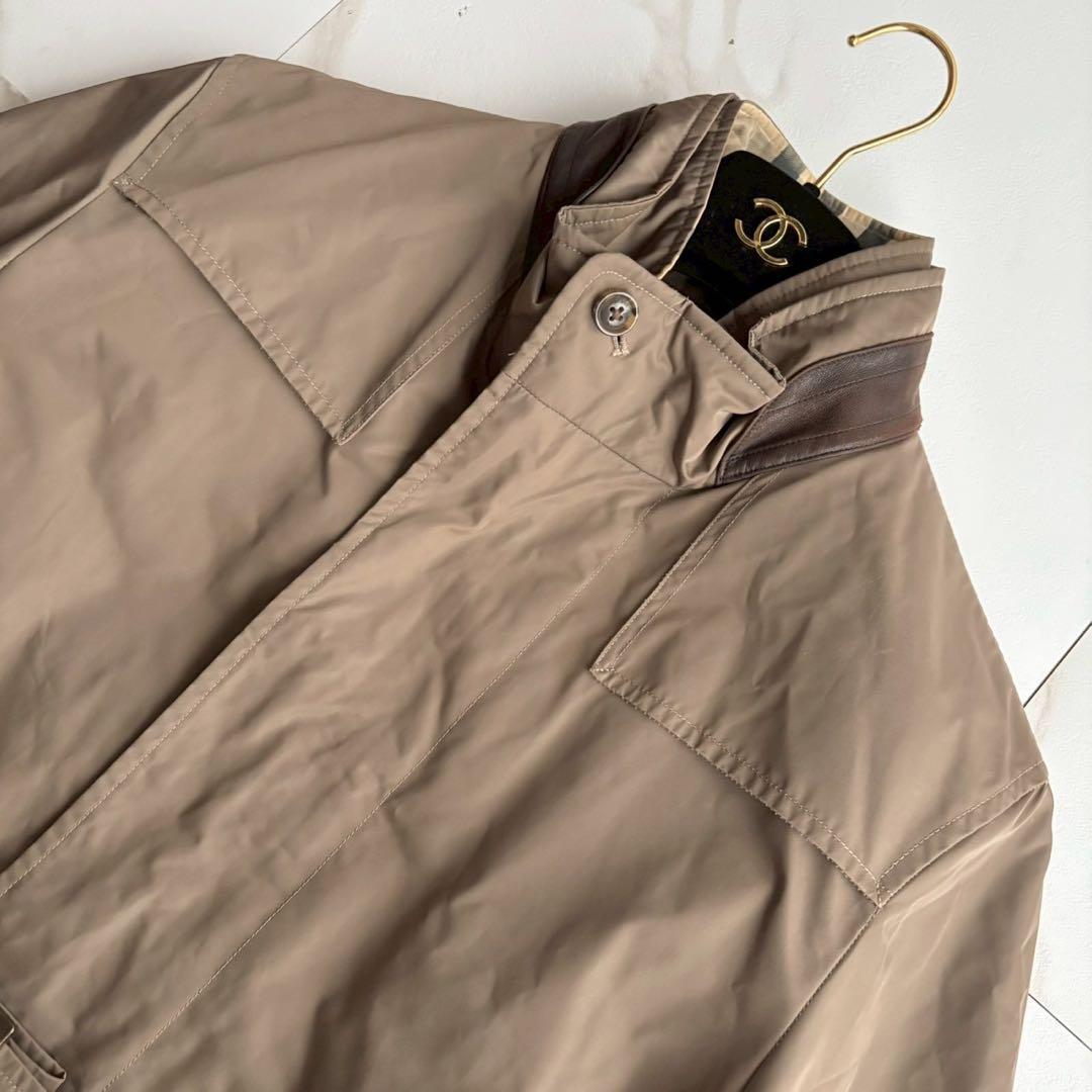 人気◆バーバリーロンドン ベルト ライナー付き スタンドカラー コート L