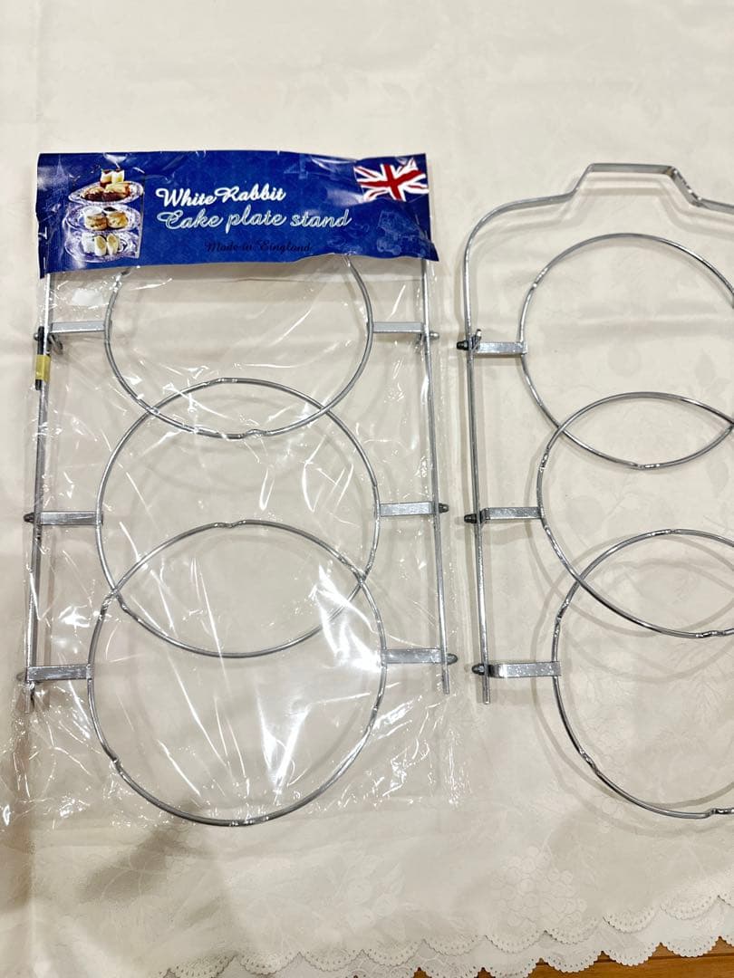 英国製　ケーキスタンド 3段　折りたたみ式　2個