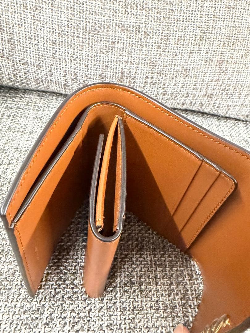 セリーヌ　トリオンフ　スモール　ウォレット　3つ折り財布　キャンバス×レザー