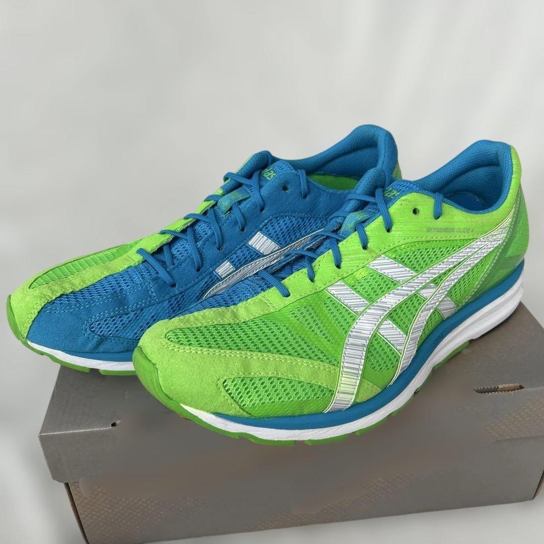 asics ランニングシューズ 4-wide 27.5cm 緑／青