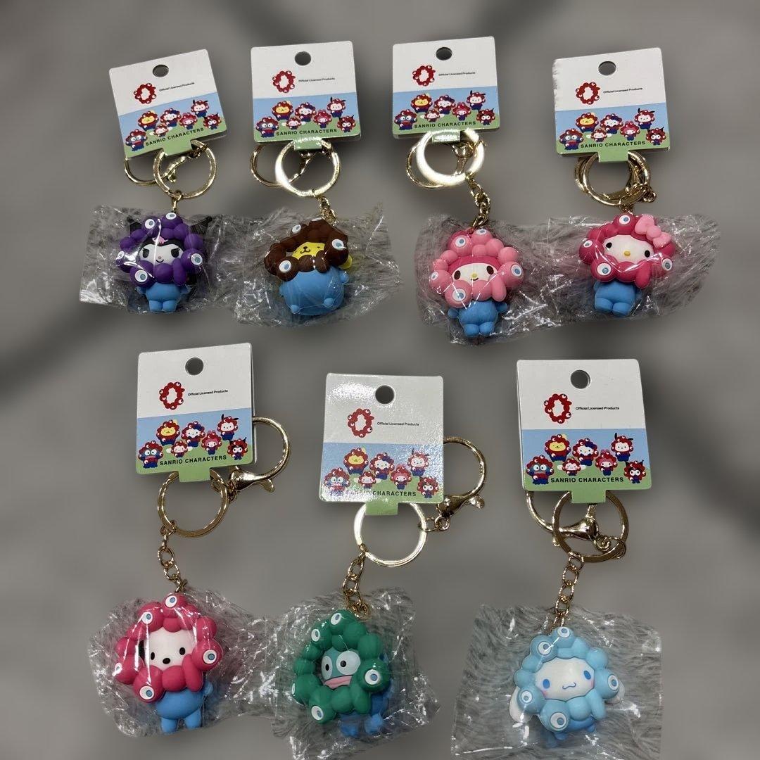 関西万博　サンリオミャクミャクパステルカラーキーホルダー7個セット　コンプリート