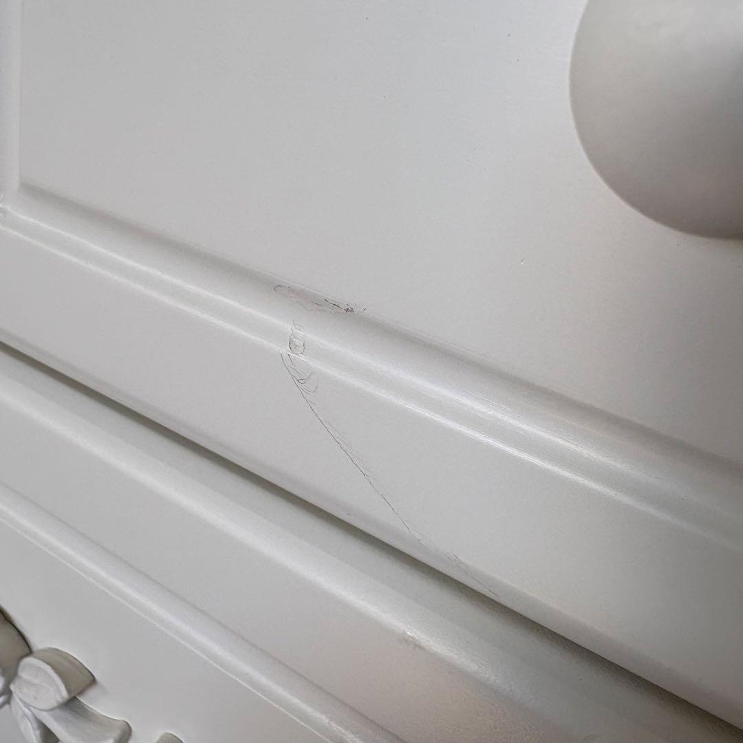 訳あり品【128】フレンチカントリー調ホワイトチェスト四段五つ引き木製タンス収納