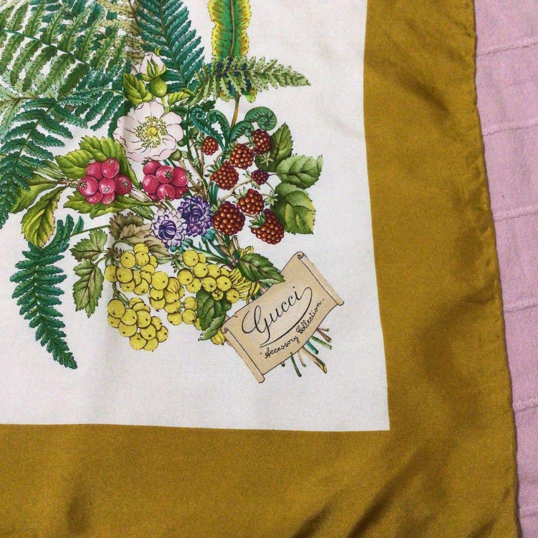 Gucci 花と植物　大判シルクスカーフ