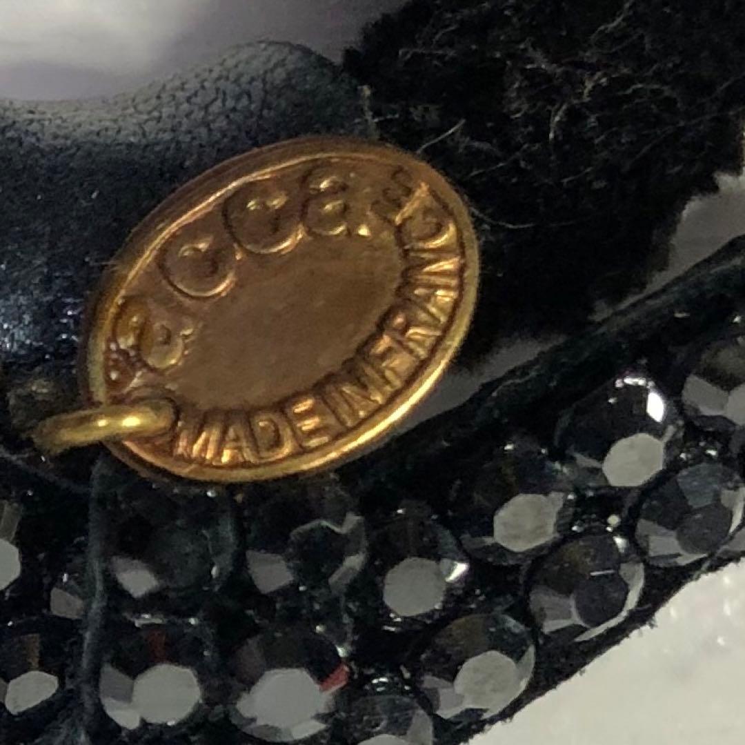 【新品・未使用】　acca アッカ　ヘアゴム　リボン　ブラック　クリスタルガラス