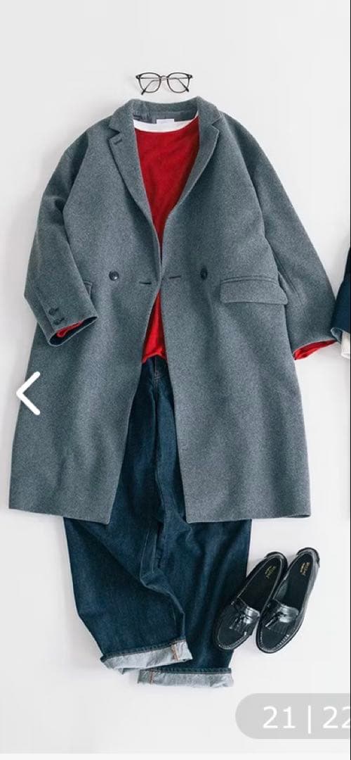 ★美品★北欧、暮らしの道具店　3WAYアレンジ襟のかろやかチェスターコート