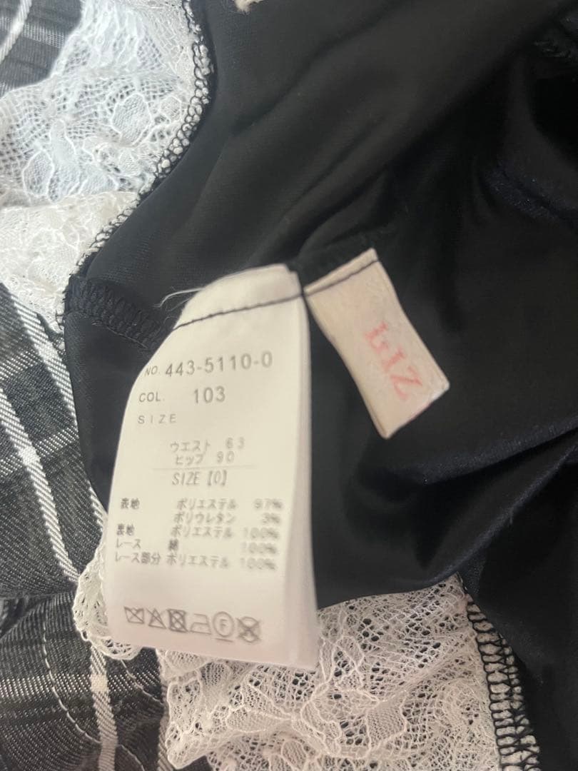 ♡LIZLISA はしごリボンチェックティアードスカパン ブラックチェック♡