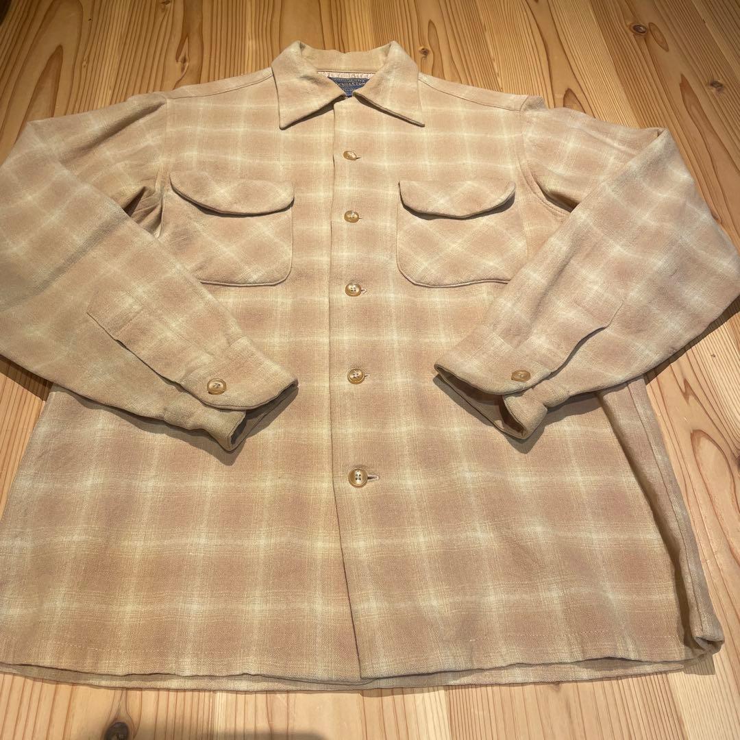 50s　Pendleton チェック柄ウールシャツ ボードシャツ
