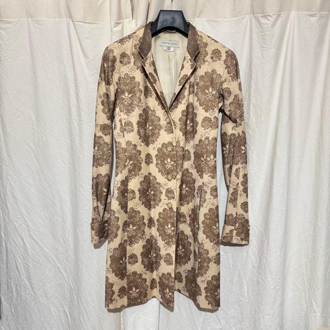 dries van noten プリント花柄コート ベージュ　38