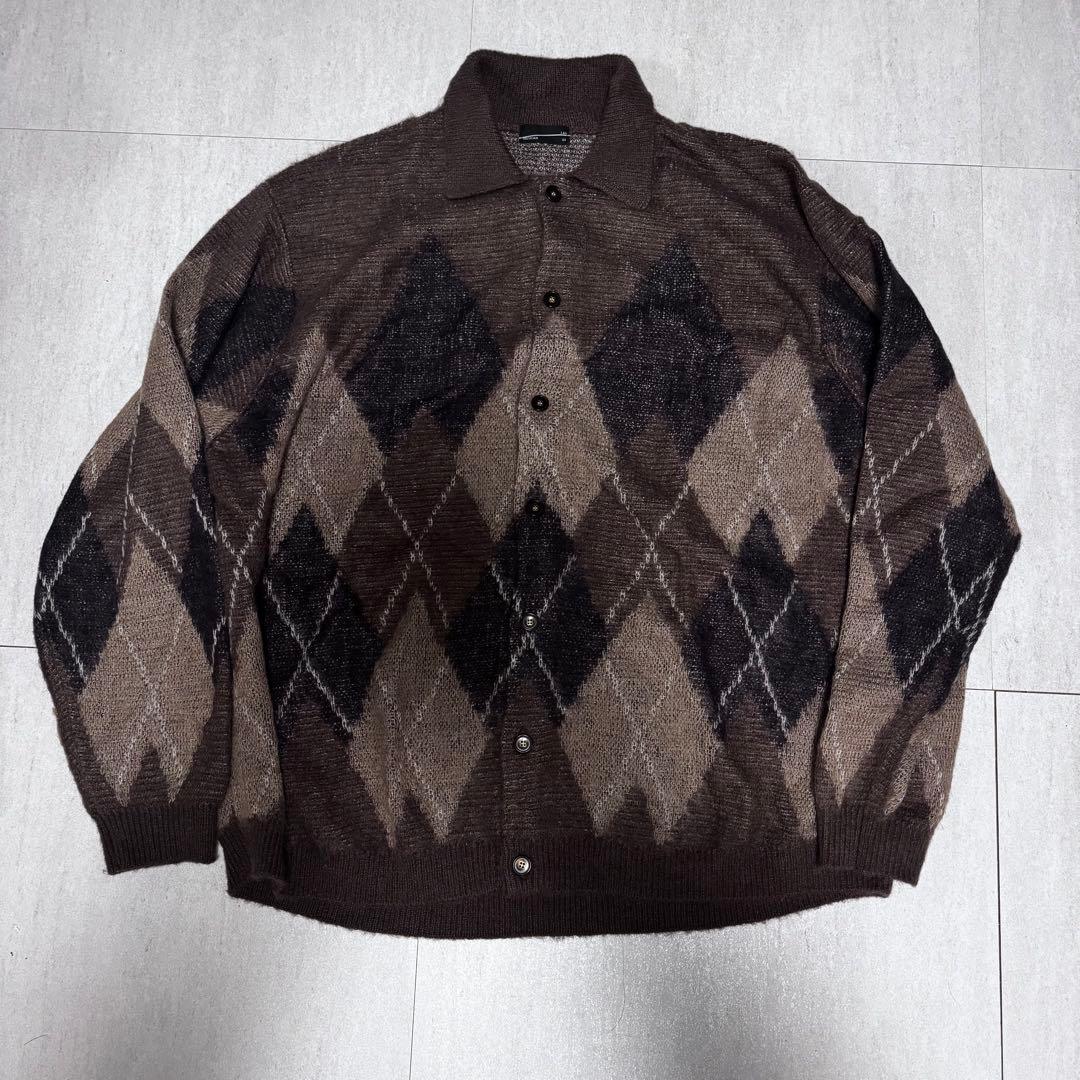 ジェシー24AW M/Shaggy Argyle Knit Polo