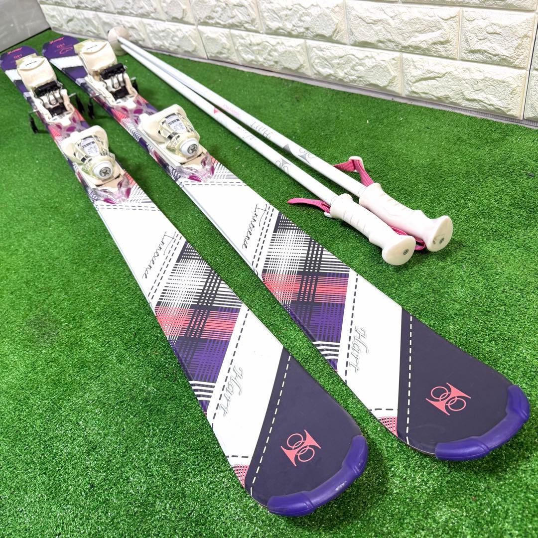 美品　Hart 140 ジュニア　レディース　スキー　ステッキ付　グラフィック