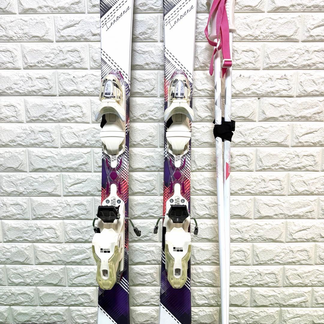 美品　Hart 140 ジュニア　レディース　スキー　ステッキ付　グラフィック