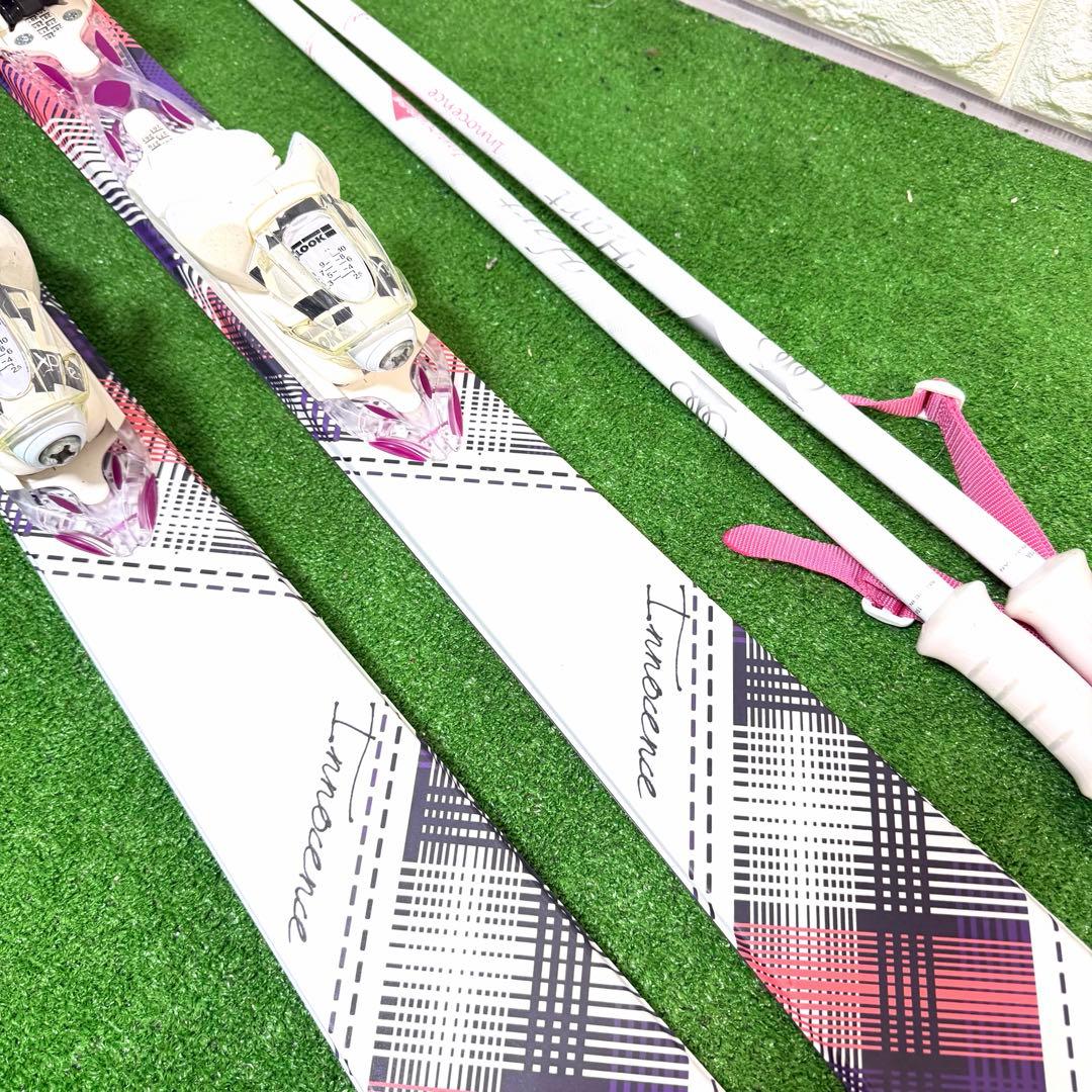 美品　Hart 140 ジュニア　レディース　スキー　ステッキ付　グラフィック