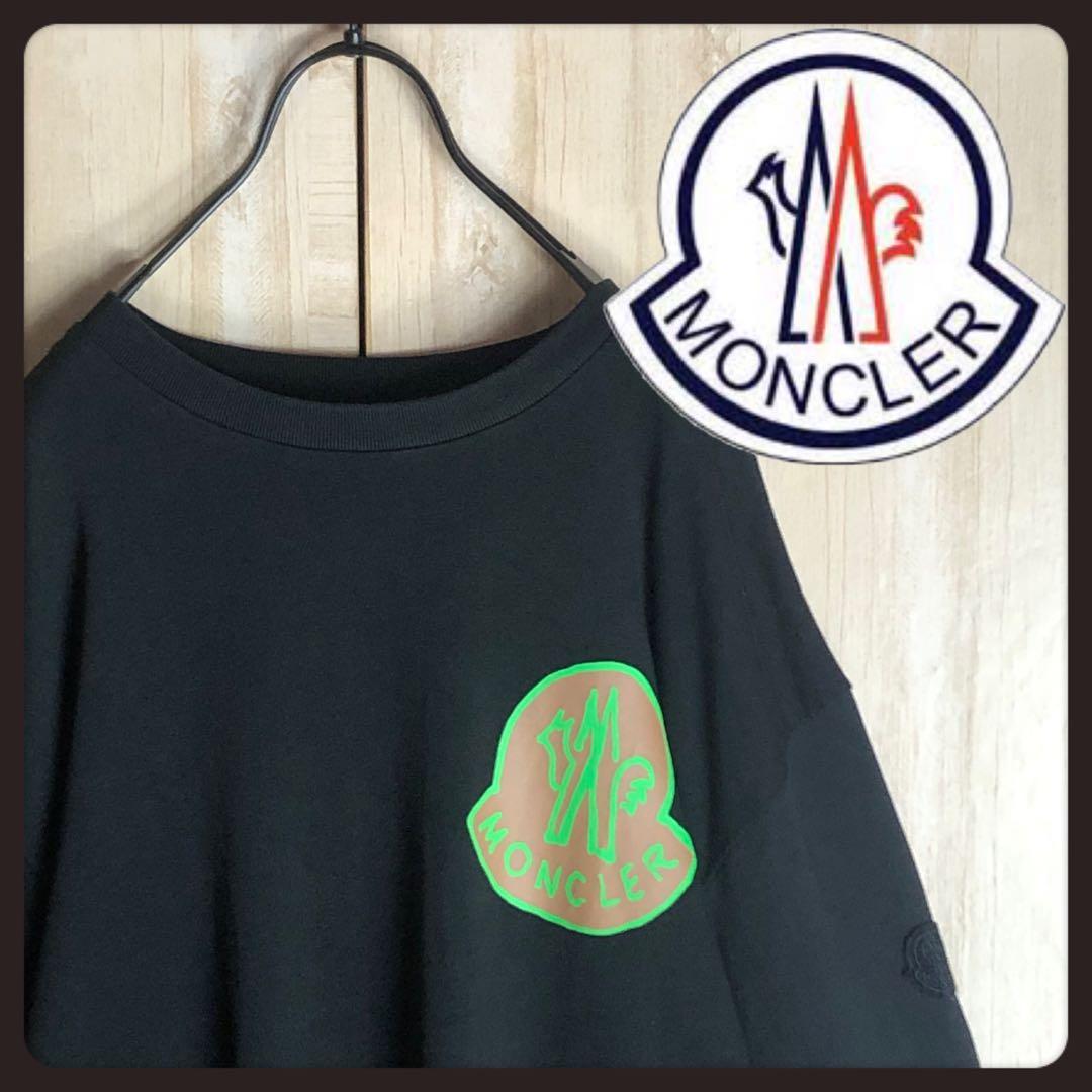 MONCLER モンクレール ロングtシャツ ビックロゴ 肩パッチ刺繍付き