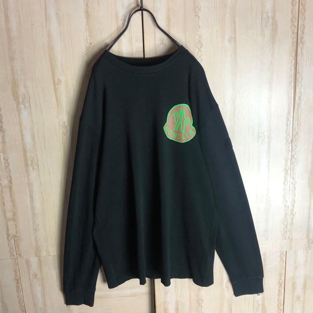 MONCLER モンクレール ロングtシャツ ビックロゴ 肩パッチ刺繍付き