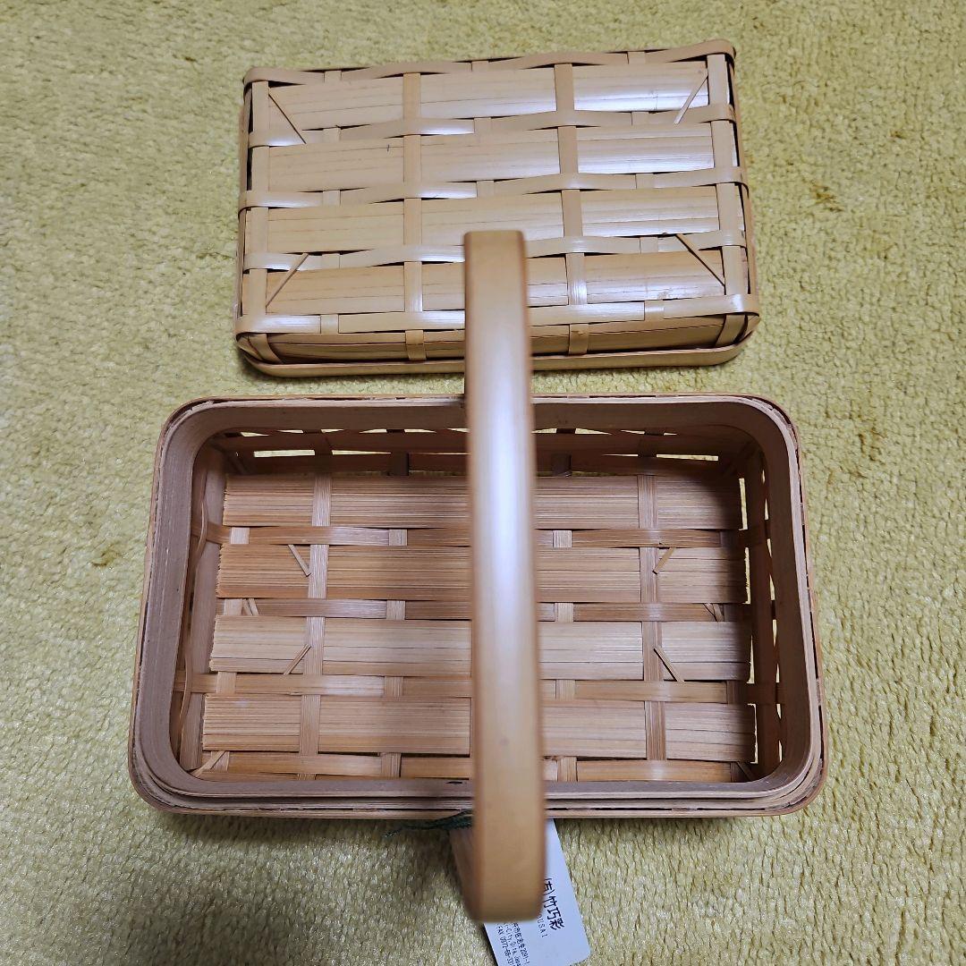 【新品】竹巧彩　お弁当箱　おむすび箱　長方形　豆腐カゴ　小物入れ