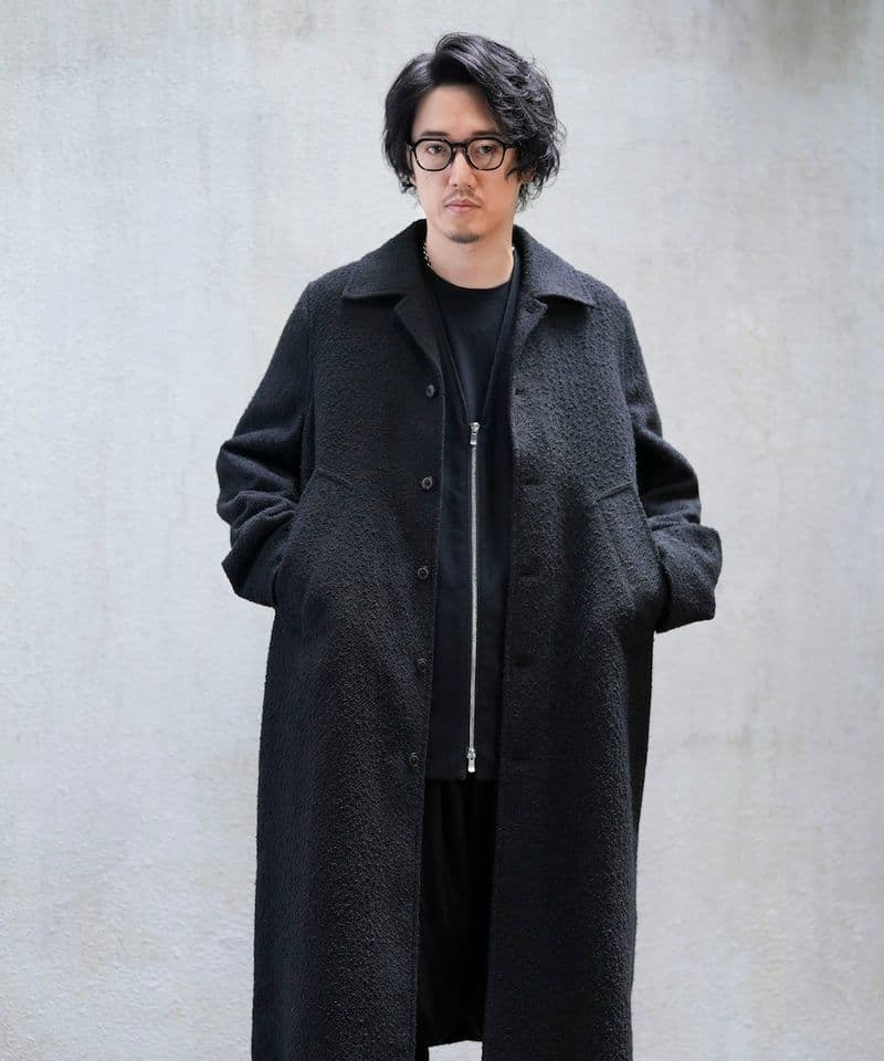 MBハイエンド エアリーカルゼツイードコート ブラックLサイズ