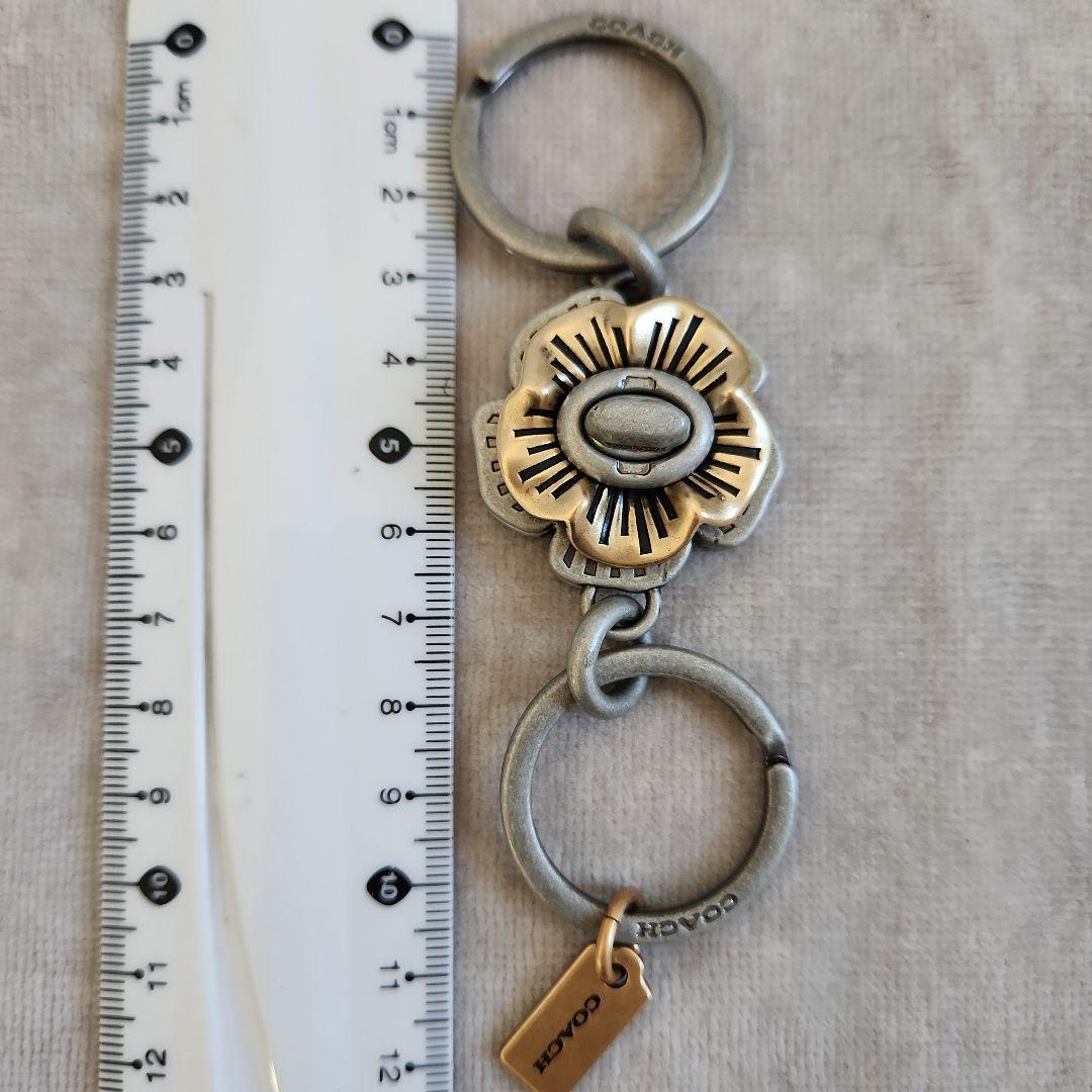 COACHコーチ　ティーローズチャーム キーリング　キーホルダー　2WAY