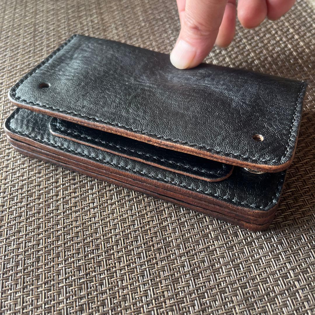 抹茶San MARYAM ホースフロント ミドルトラッカーウォレット 茶芯