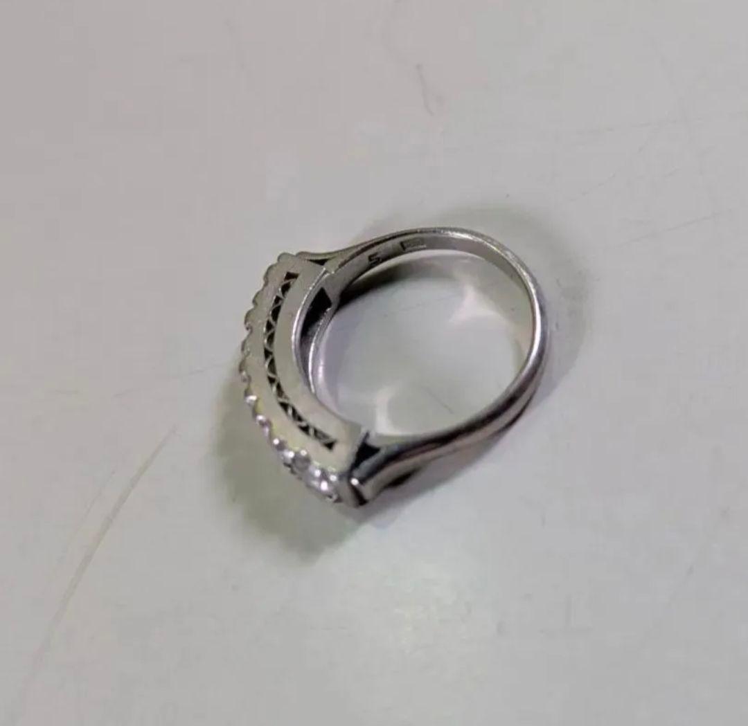 【国内鑑定済み】指輪　ヴィンテージ　ダイヤモンド　プラチナ　113