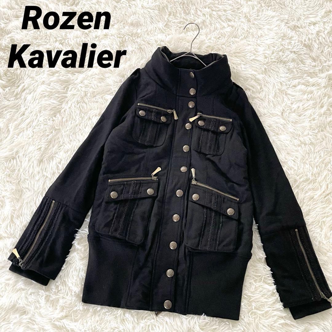 ローゼンカヴァリエ ミリタリーコート メタルボタン 刺繍 黒