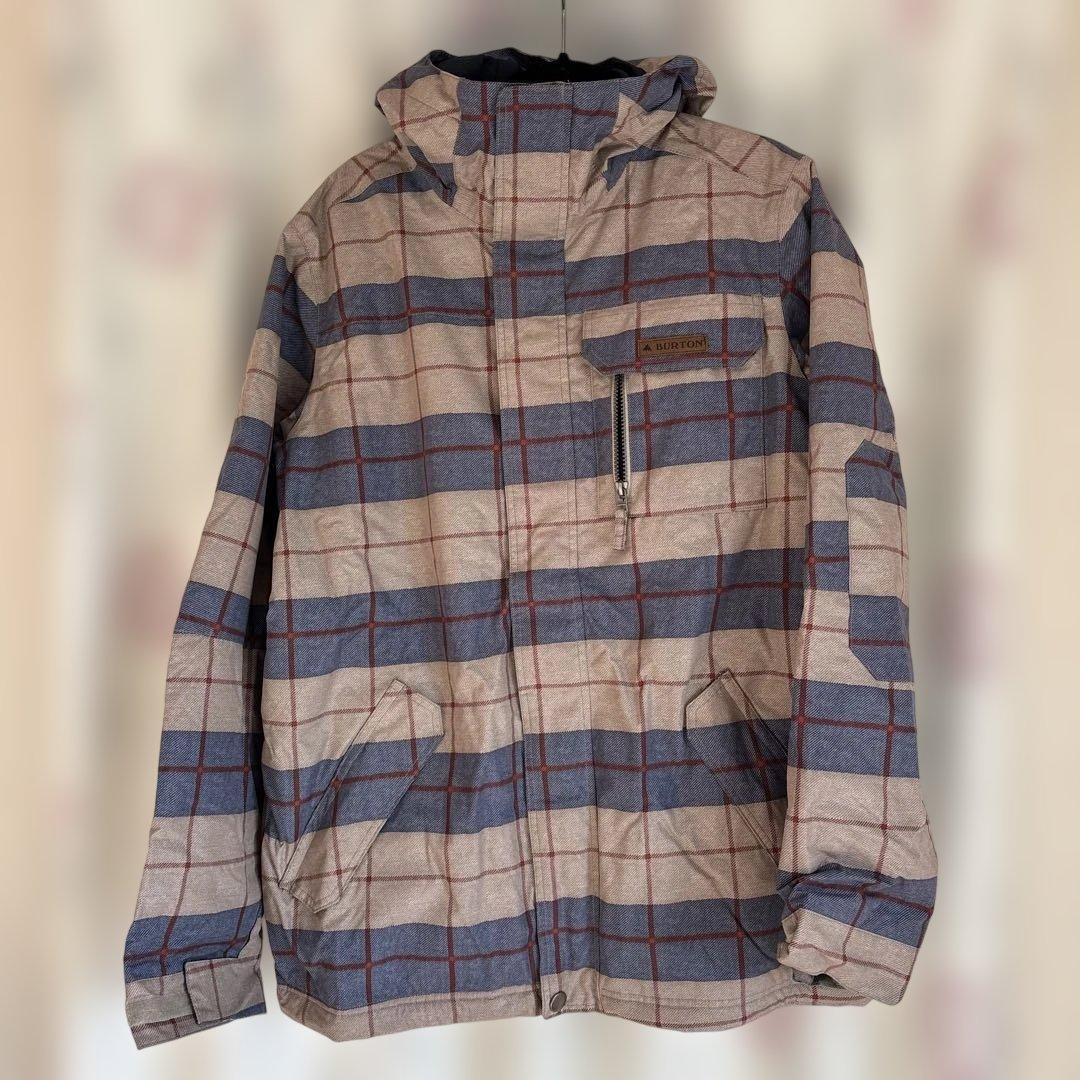 BURTON スノーボードジャケット ベージュ/青/赤チェック