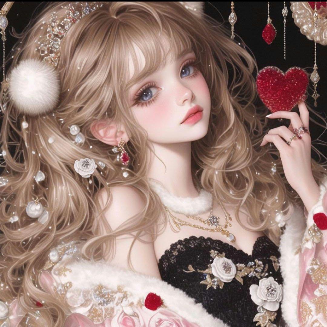 美しい女性パネル生地　ハンドメイド