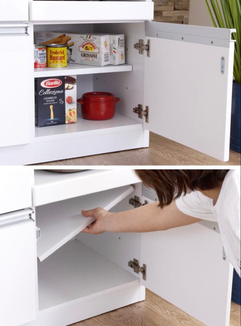 【26,800円購入】キッチンカウンター 幅90cm／2口コンセント付