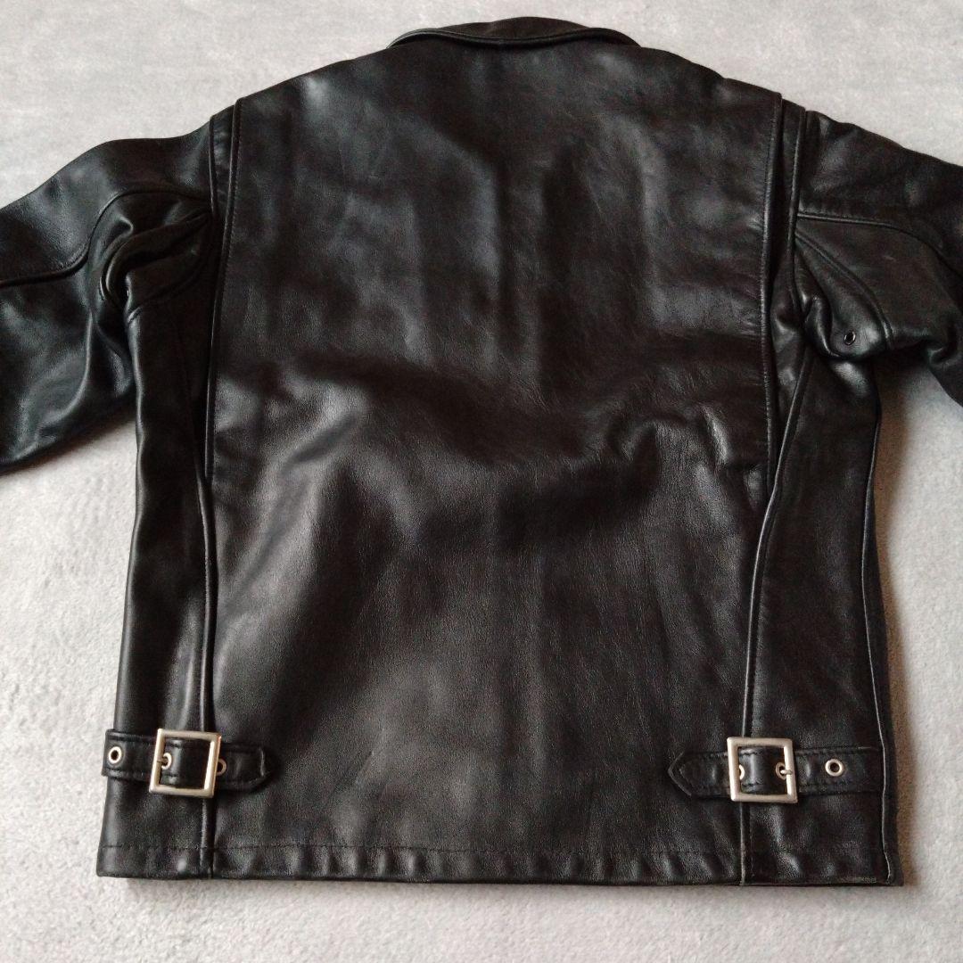 Schott ブラック レザー シングル ライダース ジャケット サイズ36