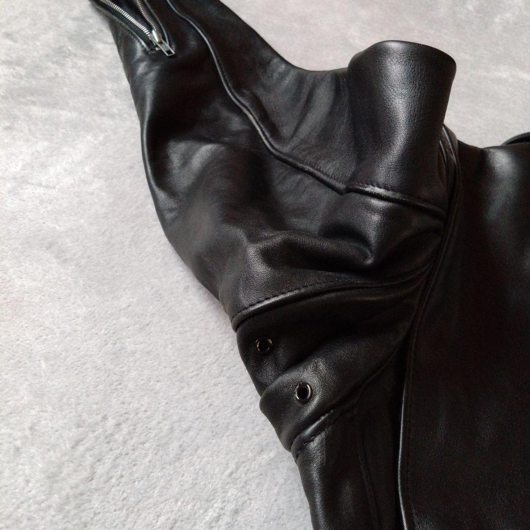 Schott ブラック レザー シングル ライダース ジャケット サイズ36