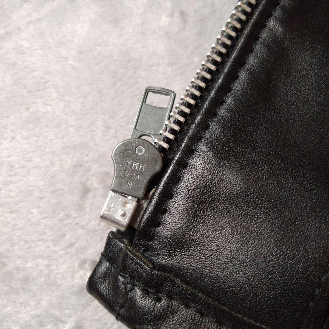 Schott ブラック レザー シングル ライダース ジャケット サイズ36