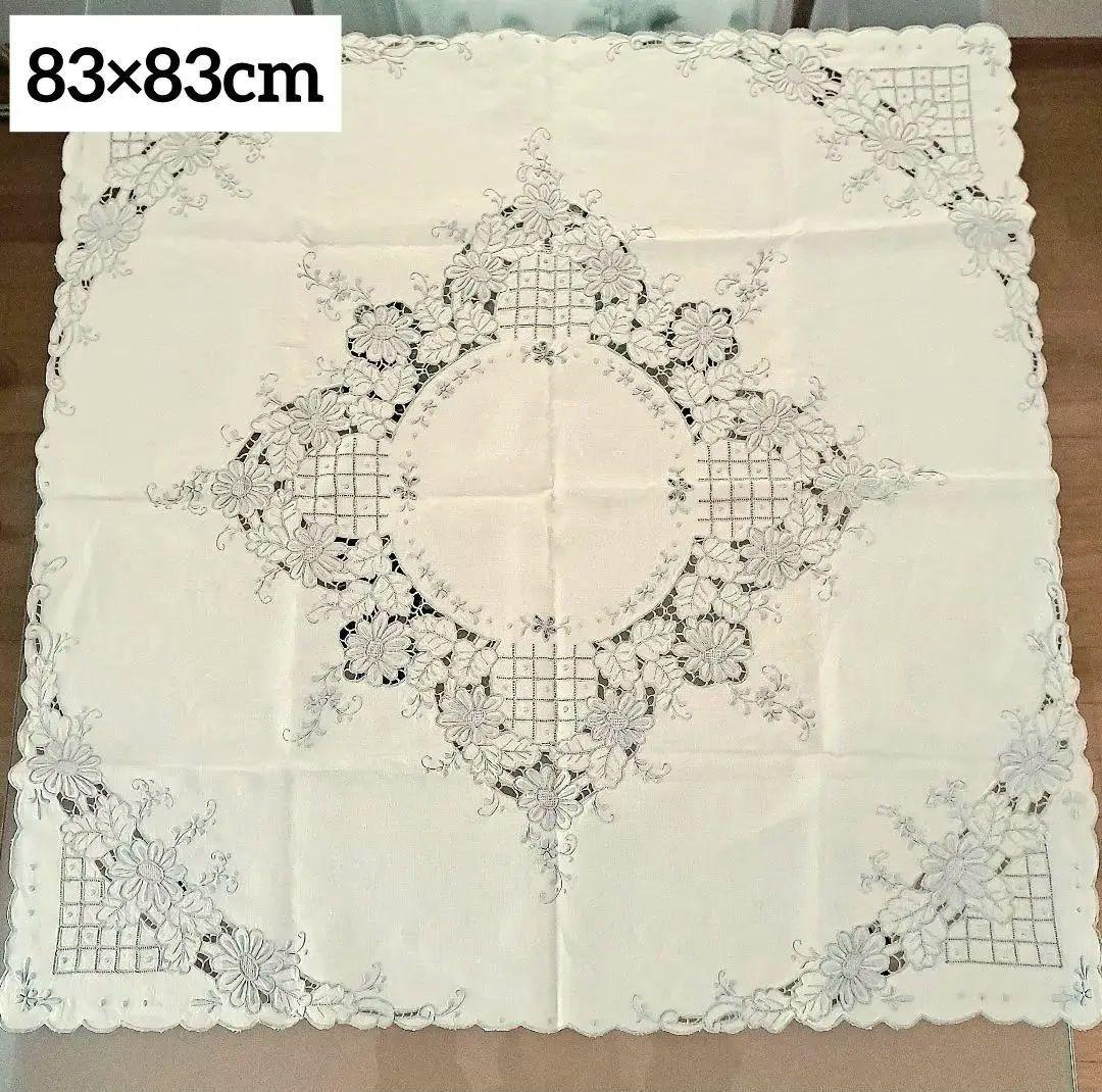 スワトウ 汕頭 刺繍　83×83 テーブルクロス　敷物