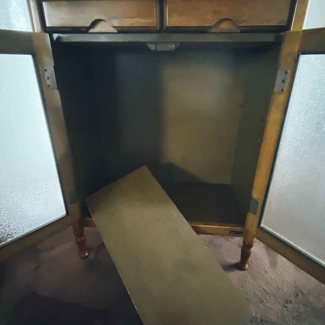 ラララ様リクエスト品】小泉産業 ガラス キャビネット 収納 本棚 食器棚 昭和レ