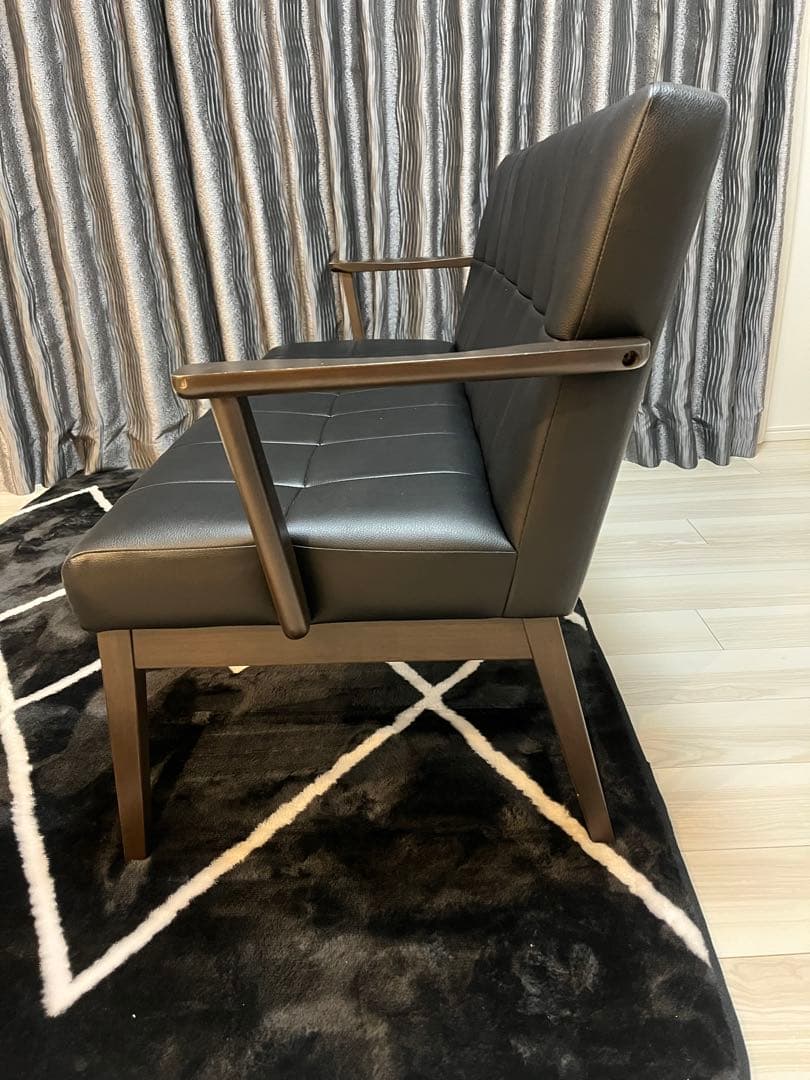 し*う様 黒×ダークブラウン　ソファー　ベンチ　おしゃれ　リビング　インテリア