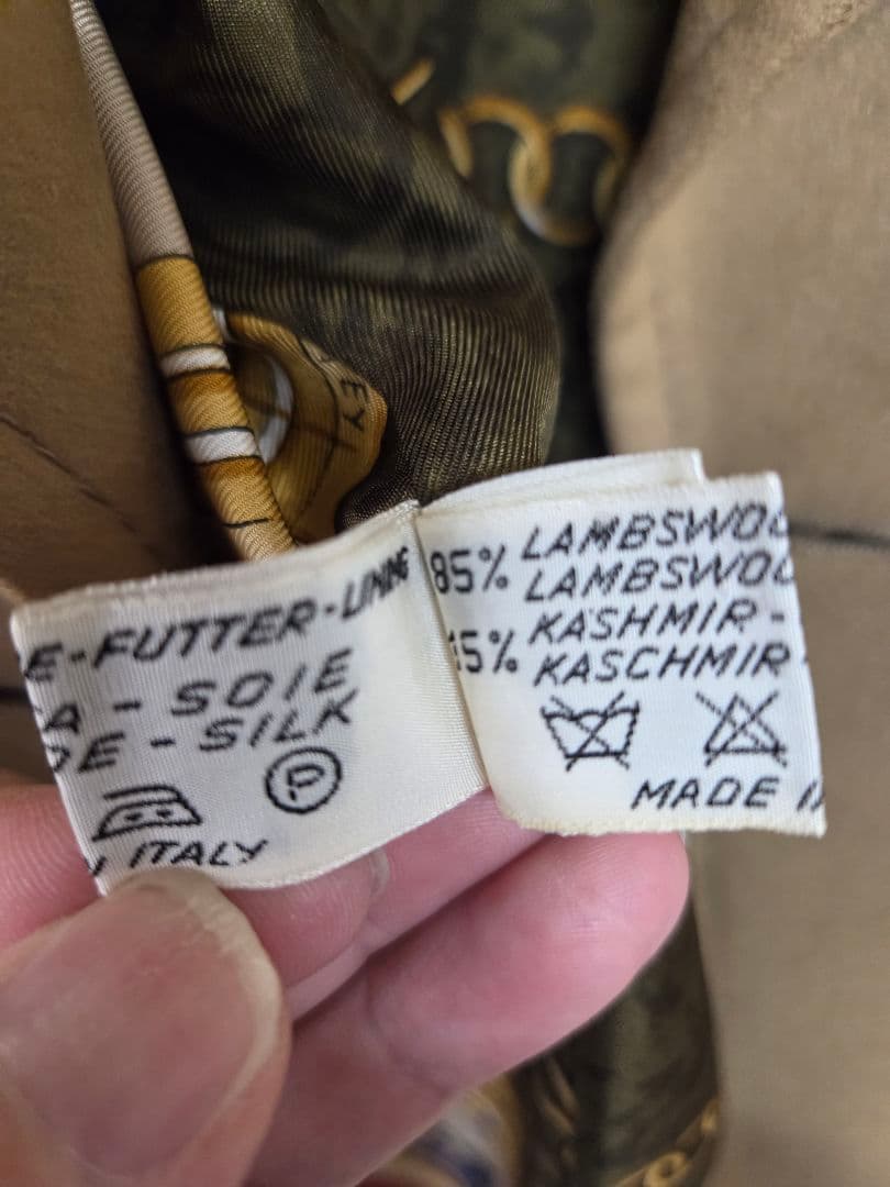 HERNO カシミヤ混 ベルテッドコート イタリア製 シルク　キャメル