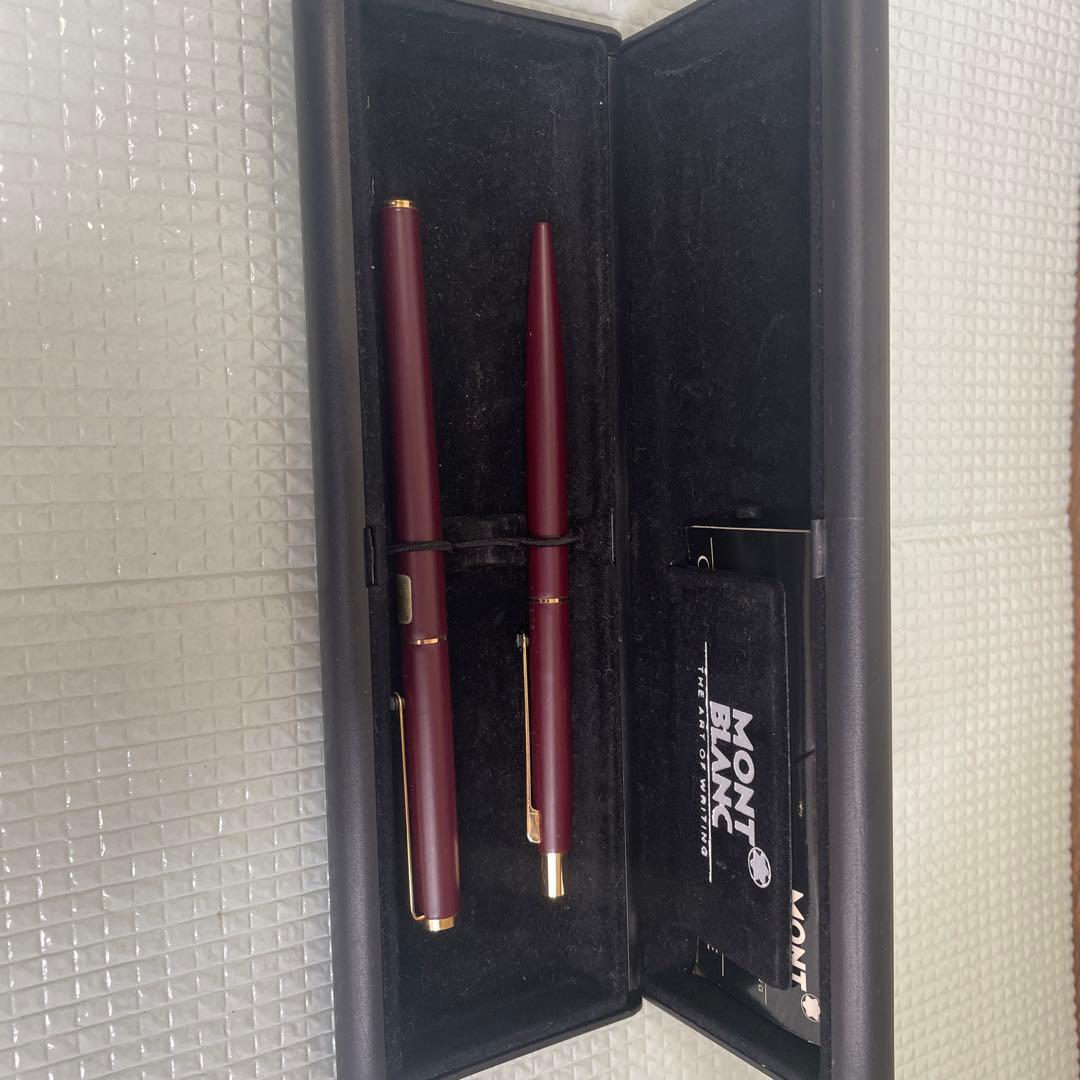 MONT BLANC 万年筆とボールペン セット バーガンディ色