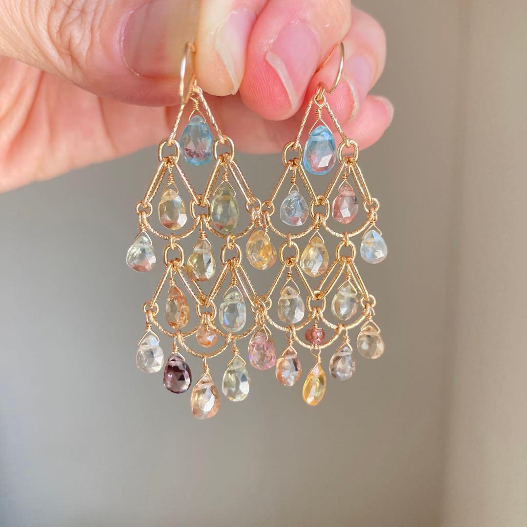 ジルコンのシャンデリアピアス