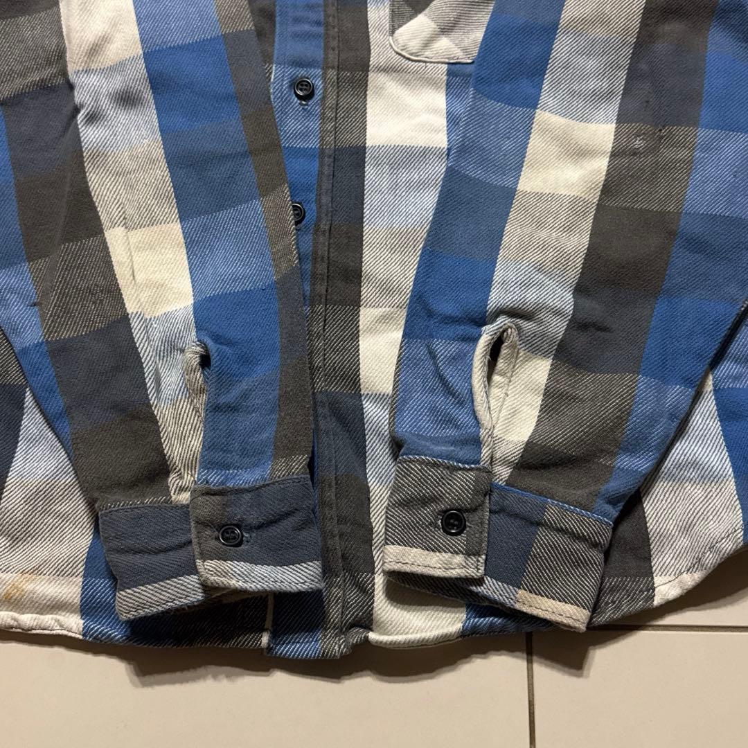 雰囲気◎ 70's〜80's FIVE BROTHER フランネル 青黒白