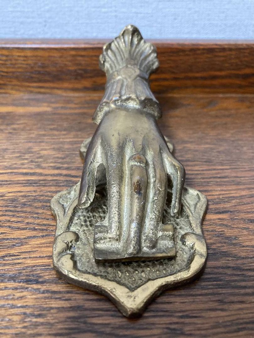 ビンテージ☆ハンドクリップ(大サイズ)壁掛けビクトリア朝 真鍮 ブロカント