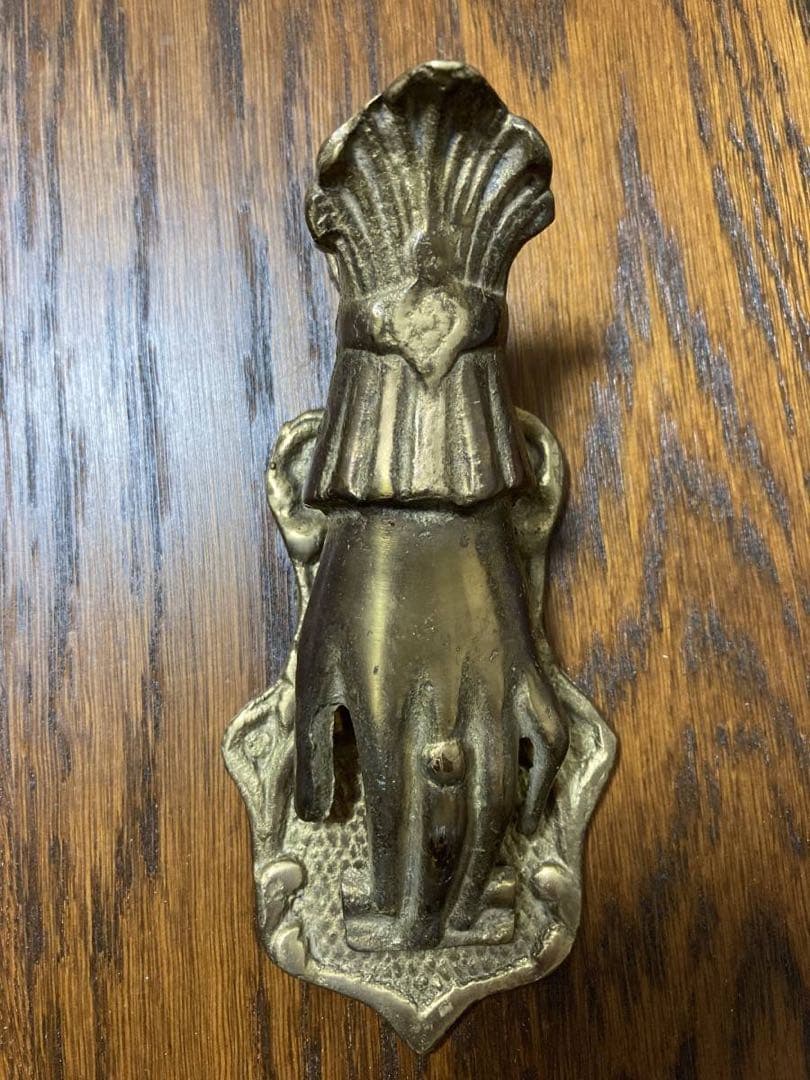 ビンテージ☆ハンドクリップ(大サイズ)壁掛けビクトリア朝 真鍮 ブロカント