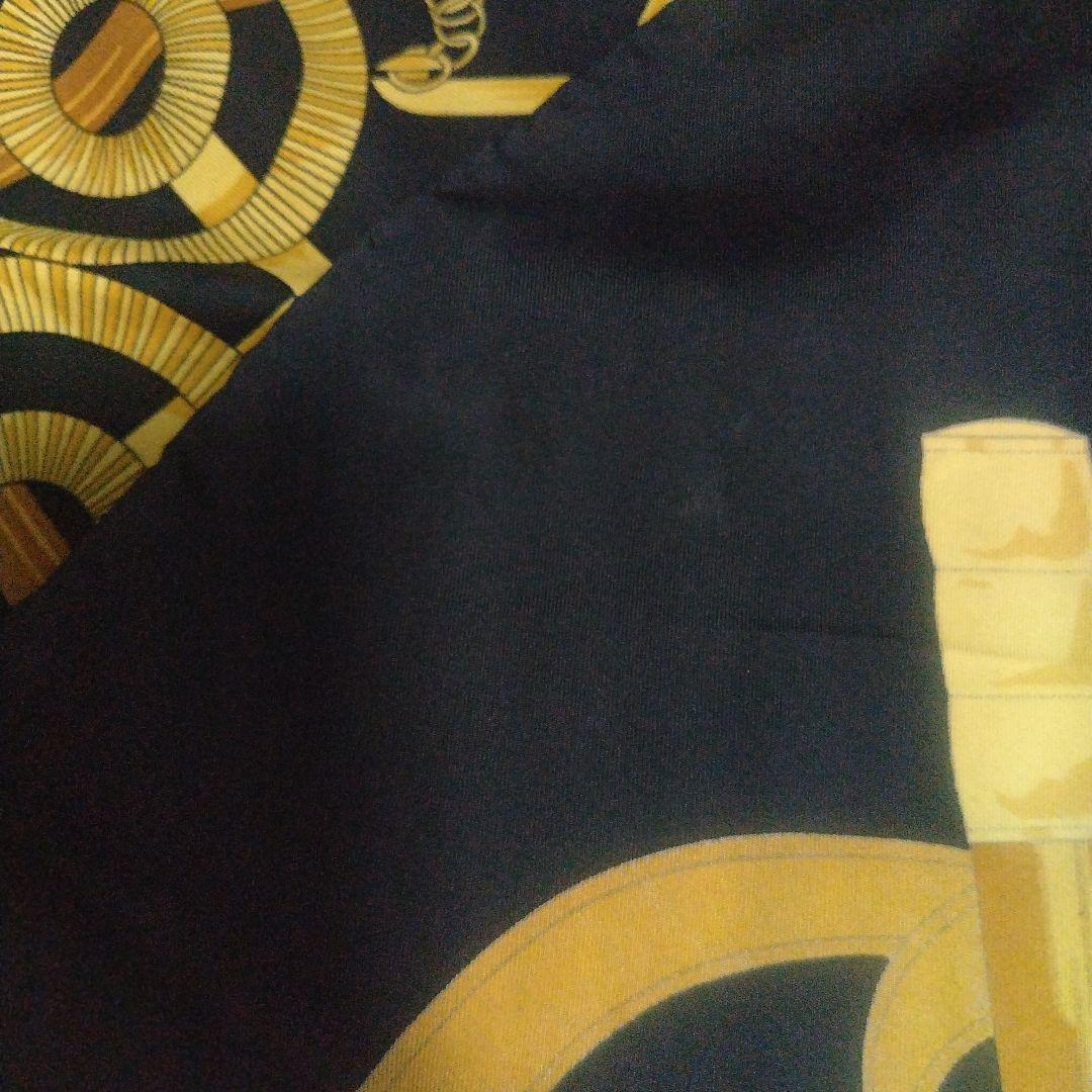 エルメス スカーフ カレ90 HERMÈS シルクスカーフ ブラック ゴールド