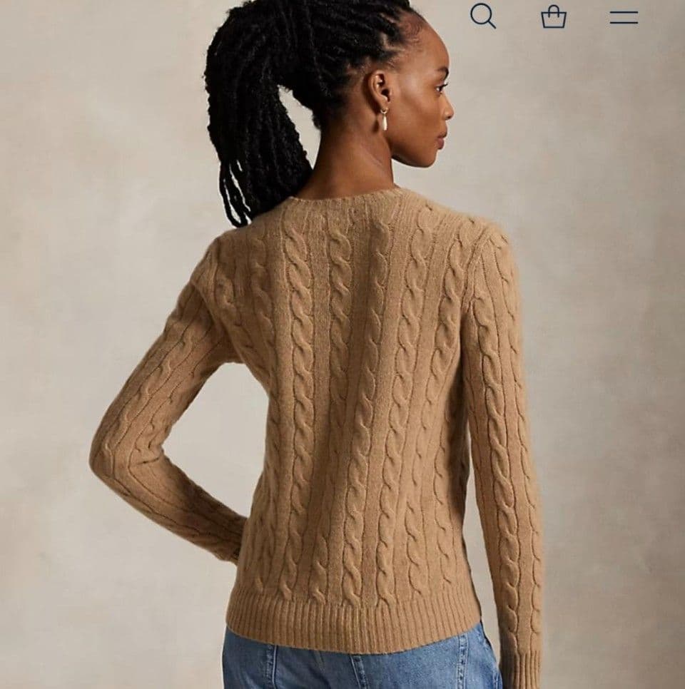 Polo Ralph Lauren ケーブル デザインコットンニットセーター　L