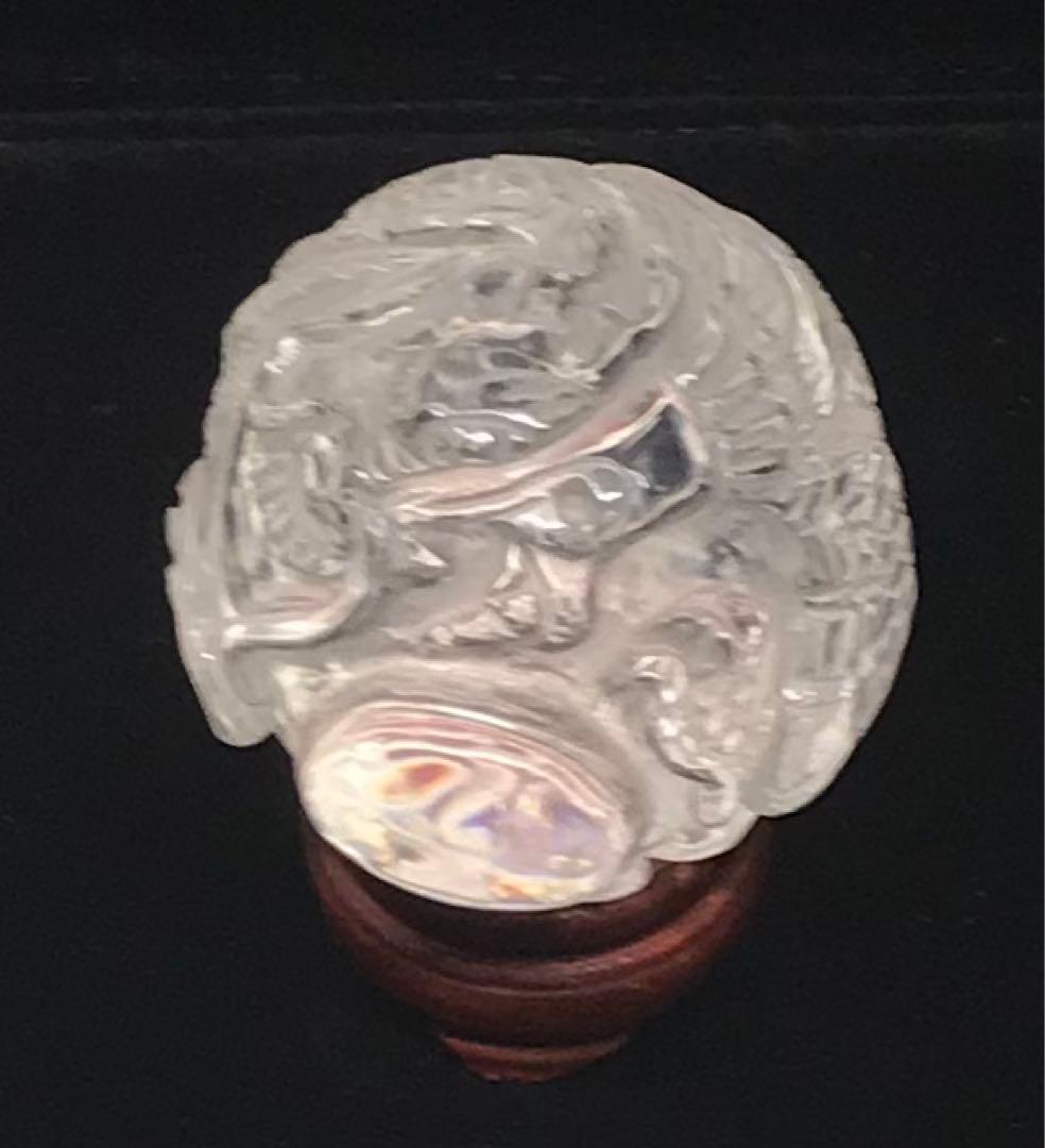 水晶丸玉手彫り龍　50mm