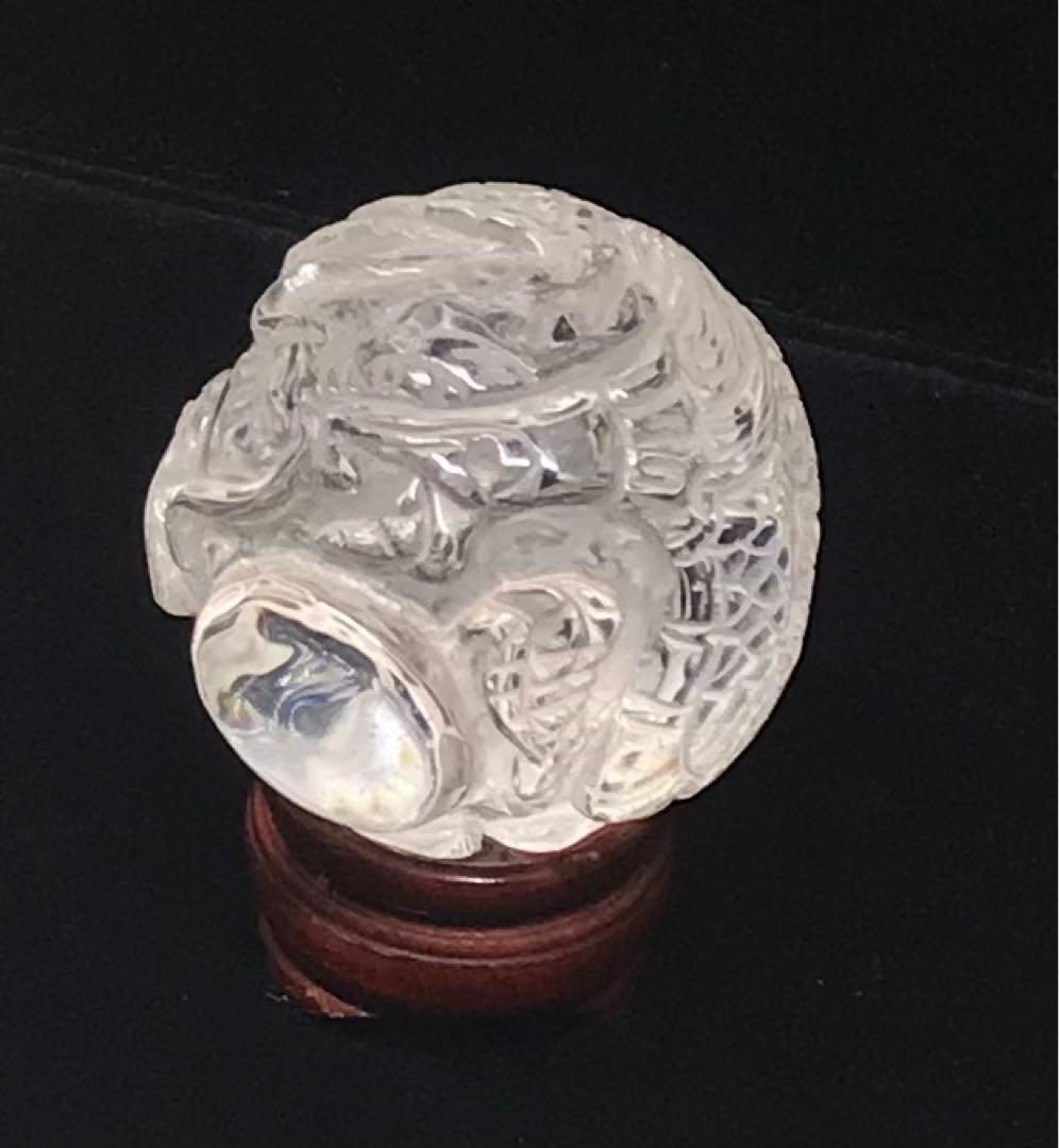 水晶丸玉手彫り龍　50mm