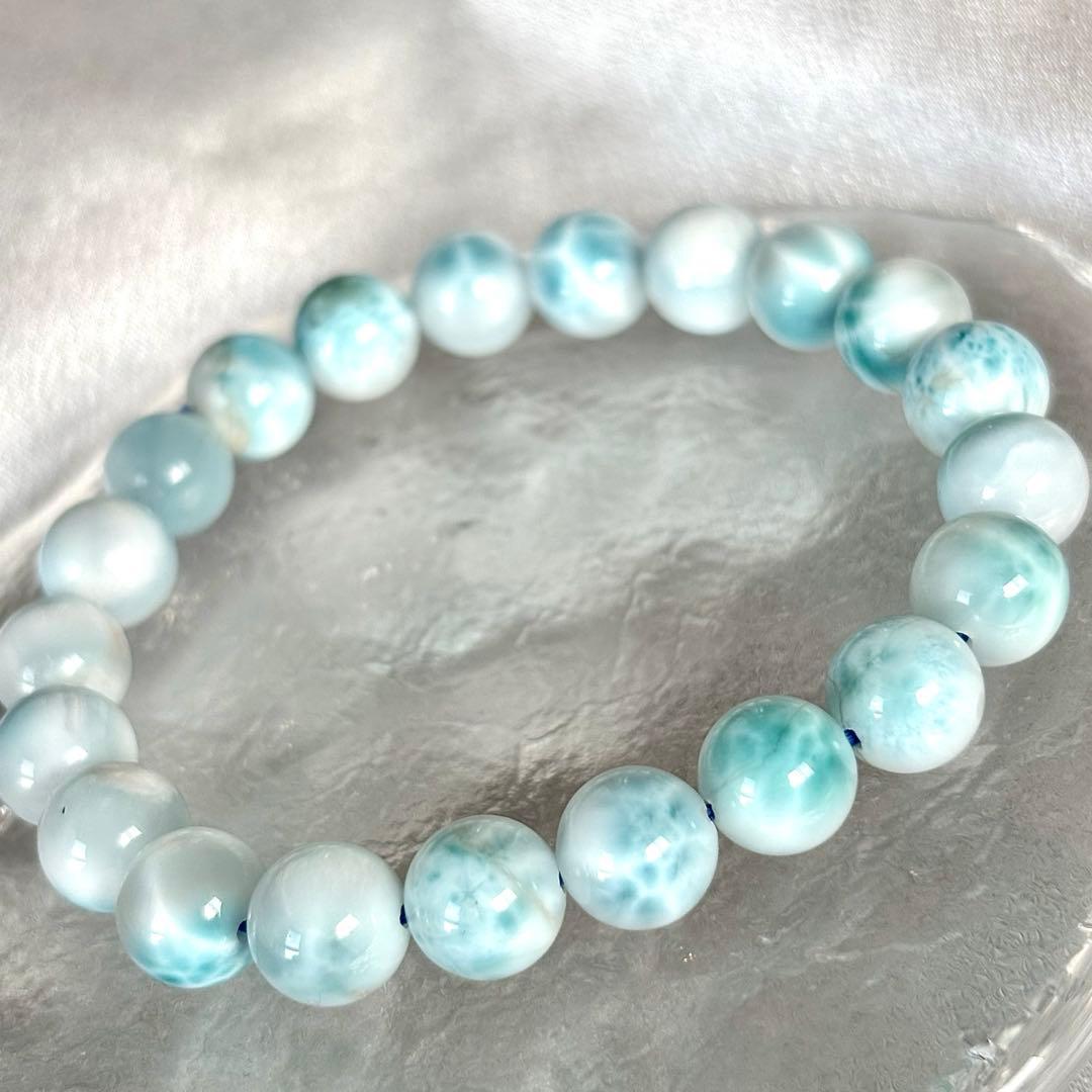 【訳あり】天然石 ラリマー ブレスレット 約9.5mm