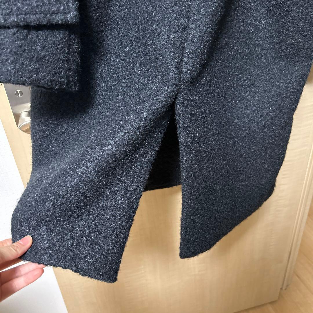 ほぼ未使用　F by ROSSO　ブークレステンカラーコート　濃ネイビー