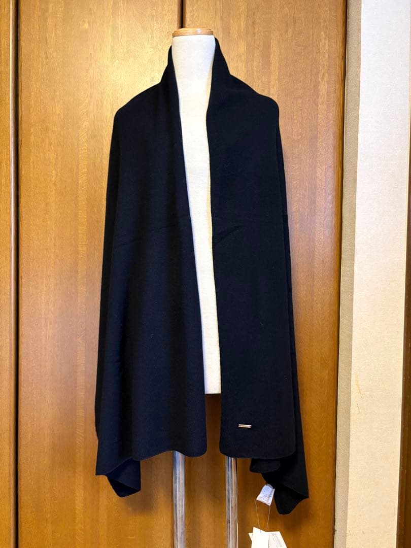 新品　タグ付　未使用　エポカ　カシミヤ　大判　ブラック　マフラー