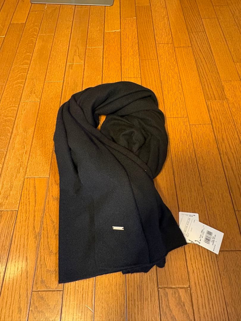 新品　タグ付　未使用　エポカ　カシミヤ　大判　ブラック　マフラー