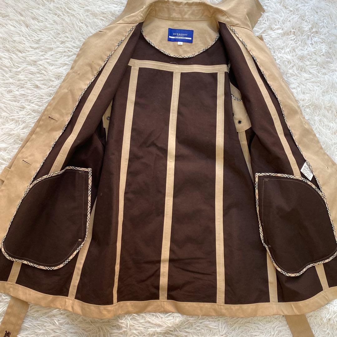 バーバリーブルーレーベル　トレンチコート　ベルト　リボン　ホースロゴ　M 撥水