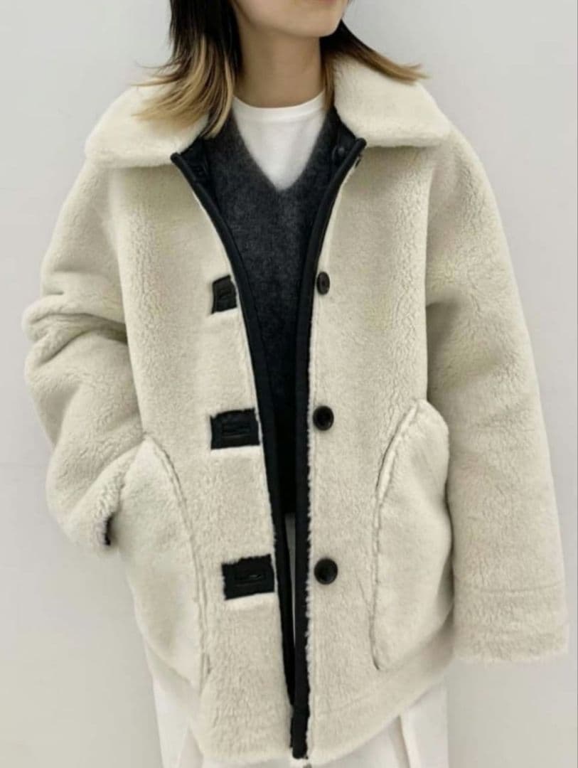 フェイクレザー リバーシブル ボア ブルゾン