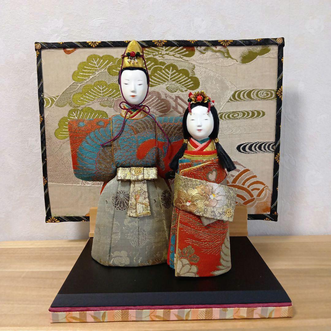 雛人形 立ち雛 お雛様 ハンドメイド 手作り 古布 縮緬